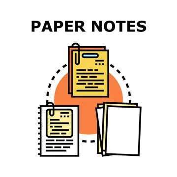 Paper notes and documents for business organization concepts Ilustração Stock