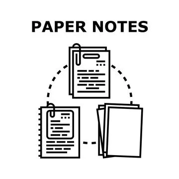 Paper notes and documents for business organization concepts Stock Illustration