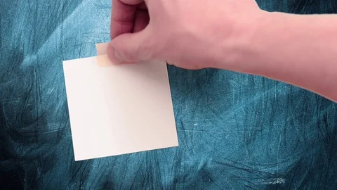 Paper notes on blackboard Stock Footage 113680256