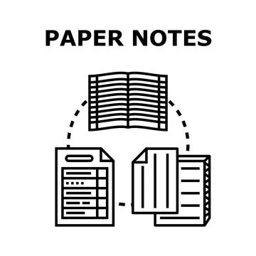 Paper notes collection concept for planning and documentation Stock Illustration