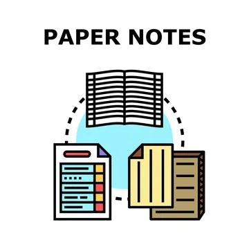 Paper notes collection concept for planning and documentation Stock Illustration