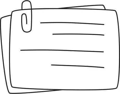 Paper Notes Held by a Clip Illustration 스톡 일러스트