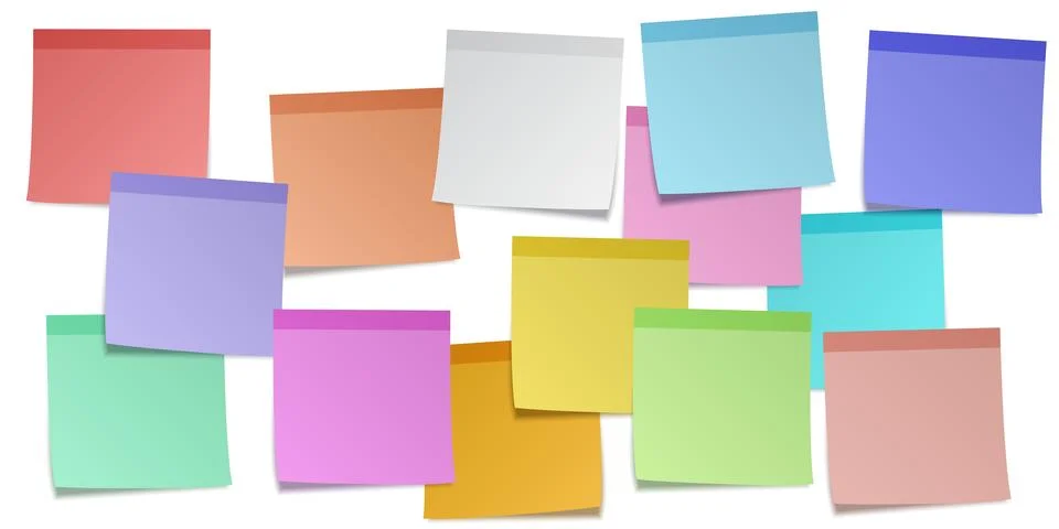Paper notes icon in flat style. Notebook with clip vector illustration on i.. Stock Illustration