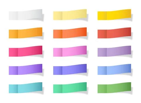 Paper notes icon set collection in flat style. Notebook with clip vector il.. Stock Illustration