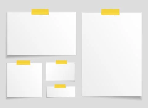 Paper notes icon set collection in flat style. Notebook with clip vector il.. Stock Illustration