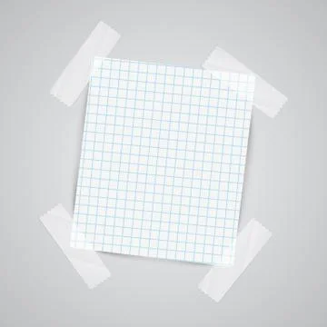 Paper notes with sellotape, vector. Illustrazione stock