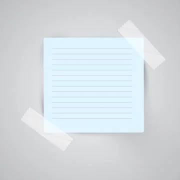 Paper notes with sellotape, vector. Stock Illustration