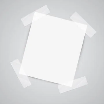 Paper notes with sellotape, vector. Stock Illustration