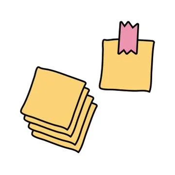 Paper notes stick free form style icon Stock Illustration