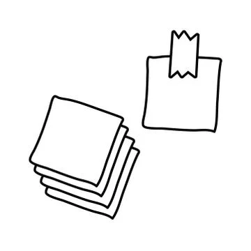 Paper notes stick line style icon Stock Illustration