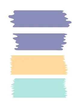 Paper notes stickers. Place for memo messages on paper sheets. Blank sticky Illustration
