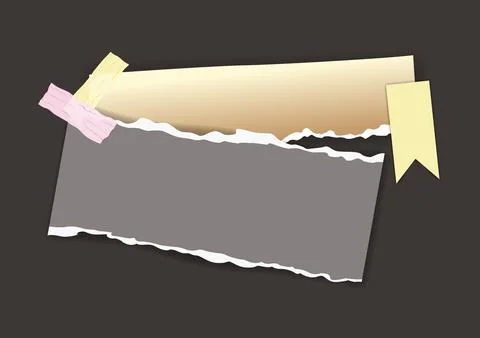 Paper notes stickers. Place for memo messages on paper sheets. Blank sticky Illustration