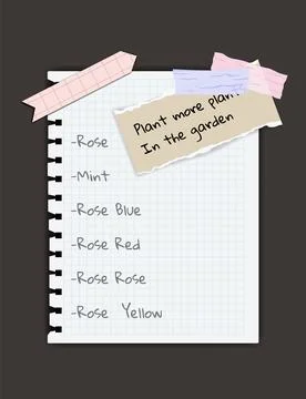 Paper notes stickers. Place for memo messages on paper sheets. Attached with Stock Illustration