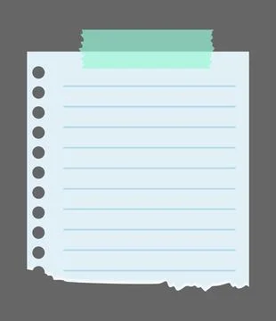 Paper notes stickers. Place for memo messages on paper sheets. Blank sticky Stock Illustration