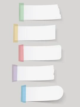 Paper Notes with Tape Stock Illustration