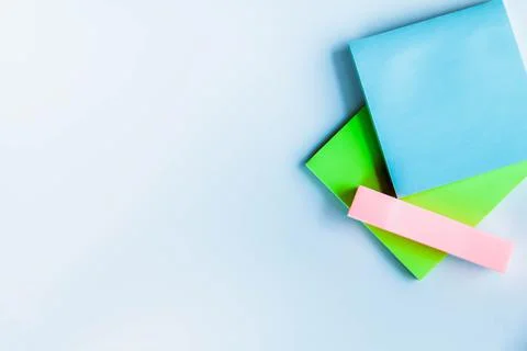 Paper notes on white background. Stickers for taking notes on a white Stock Photos