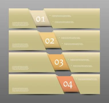 Paper numbered banners. Vector design template. Stock Illustration