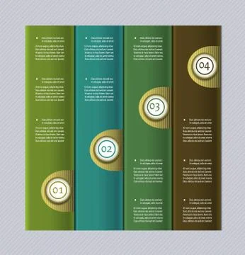 Paper numbered banners. Vector design template. Stock Illustration