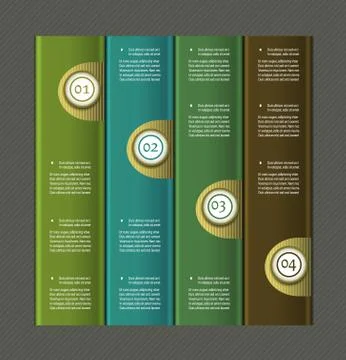 Paper numbered banners. Vector design template. Stock Illustration