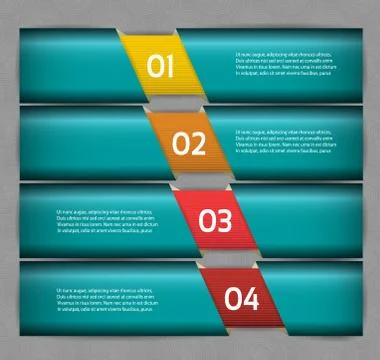Paper numbered banners. Vector design template. Stock Illustration