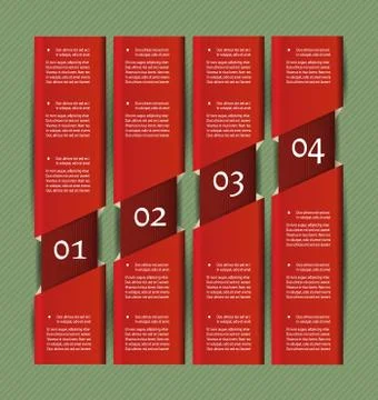 Paper numbered banners. Vector design template Stock Illustration