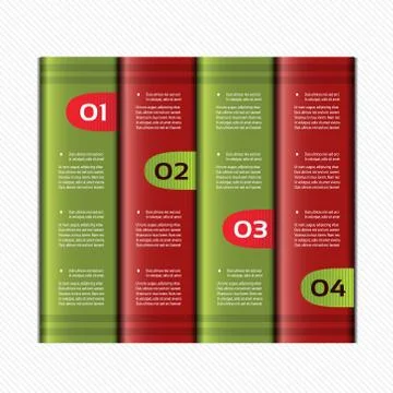 Paper numbered banners. Vector design template. Stock Illustration