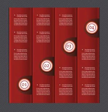 Paper numbered banners. Vector design template. Illustrazione stock