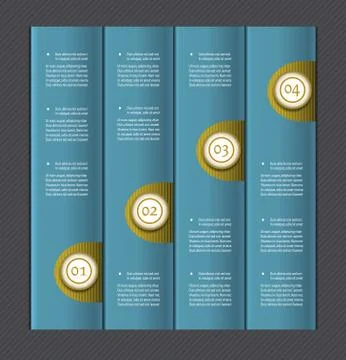 Paper numbered banners. Vector design template. Stock Illustration