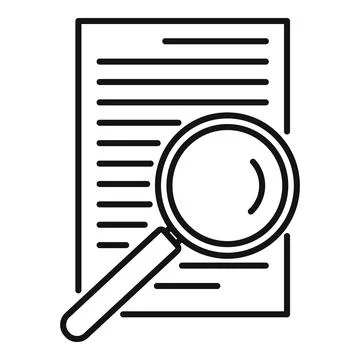 Paper office request icon, outline style Stock Illustration