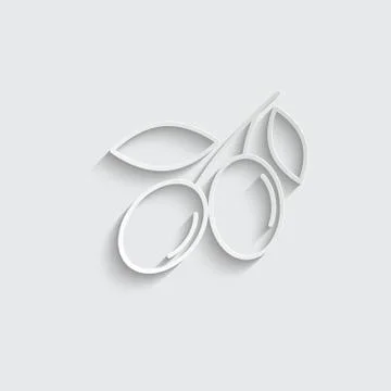 Paper olive icon vector sign Stock Illustration