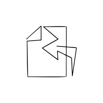 Paper one line vector illustration art hand draw . Stock Illustration