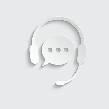 Paper online support, call operator icon Stock Illustration