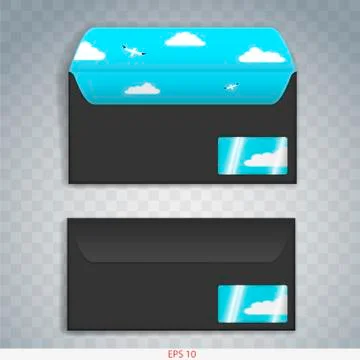 Paper or cardboard envelope Stock Illustration