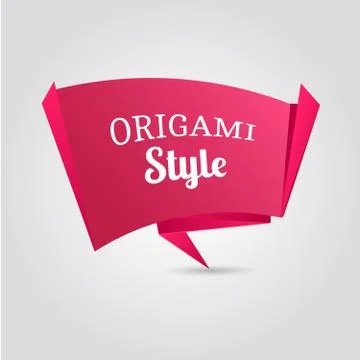 Paper origami banner vector Stock Illustration