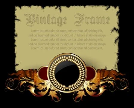 Paper with ornate frame Illustrazione stock