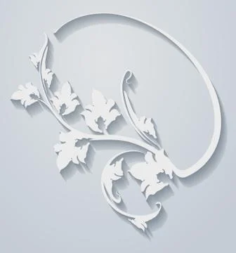 Paper oval frame in cut of paper style Stock Illustration