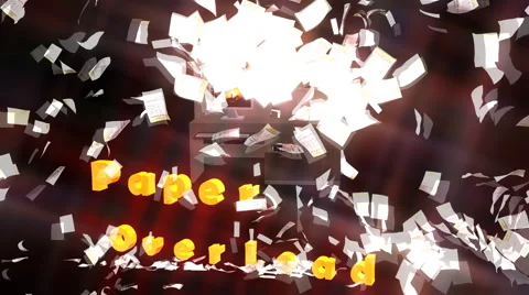 Paper Overload Explosion:  Dark Background Stock Footage 46126252