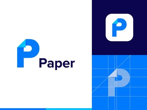 Paper P vector logo design concept Stock Illustration