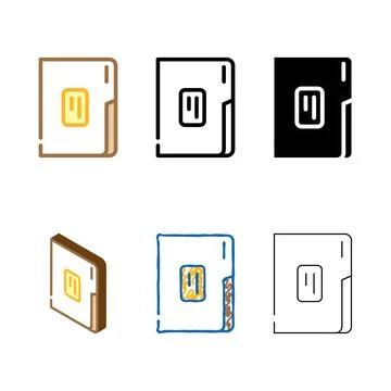 Paper pack folder color icon vector Stock Illustration