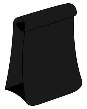 Paper package. Silhouette. Folded at the top package. Vector illustration. 스톡 일러스트
