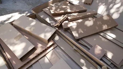 Paper packaging material waste. Used boxes for recycling. Cardboard Recycling 스톡 동영상 314242291