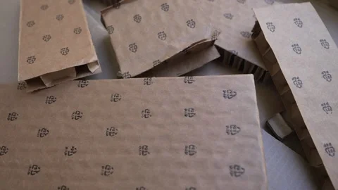 Paper packaging waste, recycled corrugated shipping box Stock Footage 313851978