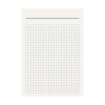 Paper page in flat style. Sheet with lines and grid vector illustration on .. Stock Illustration