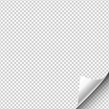 Paper page hangs with a wrapped up corner. Vector illustration Stock Illustration