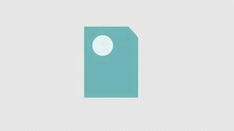 Paper page icon motion graphics animation, transparent background Stock Footage 203694726