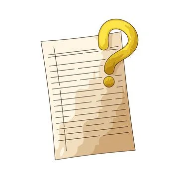 Paper page with question illustration Stock Illustration