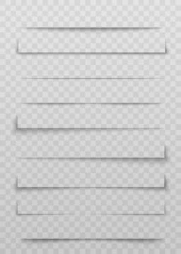 Paper page shadow divider set - realistic border collection with blank design イラスト素材