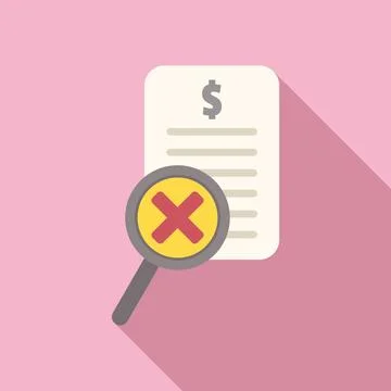 Paper payment icon flat vector. Cancel error Illustrazione stock