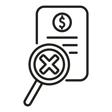 Paper payment icon outline vector. Cancel error Stock Illustration