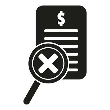 Paper payment icon simple vector. Cancel error Stock Illustration
